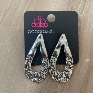 Paparazzi Silver Drop Dangle Earrings 1 Inch Length (A1)